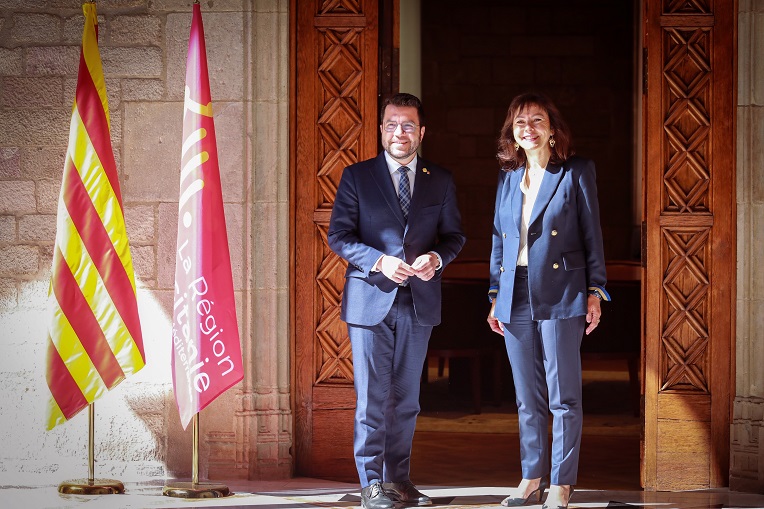 President Pere Aragonès and the President of the Occitania Region, Carole Delga